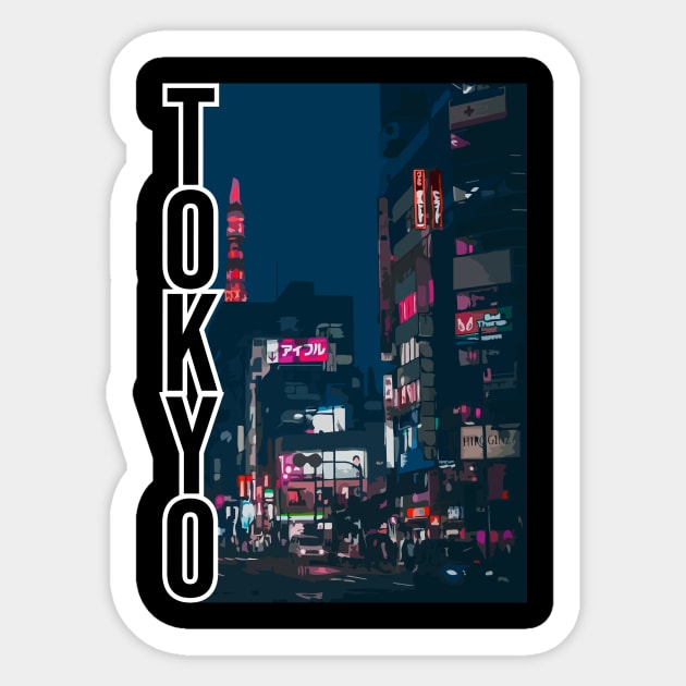 Tokyo City Sticker by Widmore